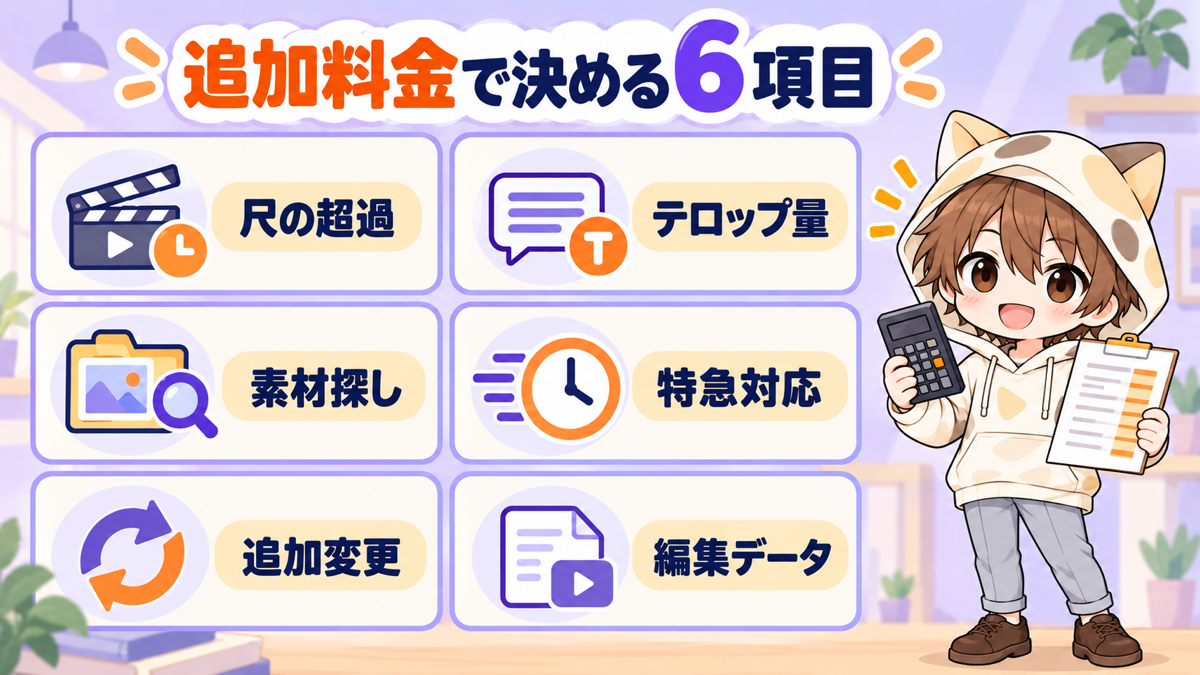 動画編集の追加料金で決める6項目