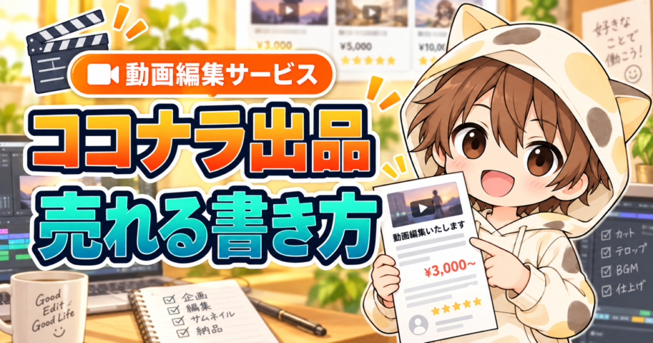 ココナラで動画編集サービスを出品する方法と売れる書き方