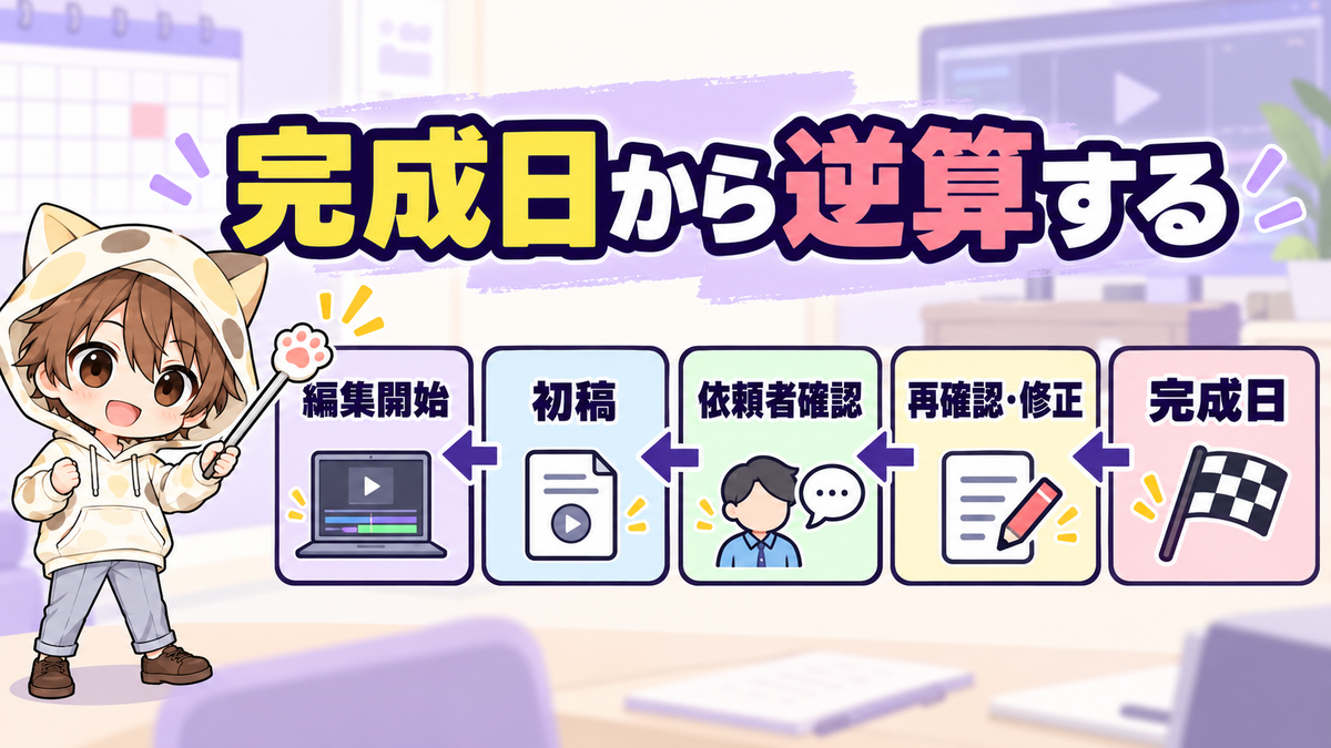 動画編集の納期を完成日から逆算する