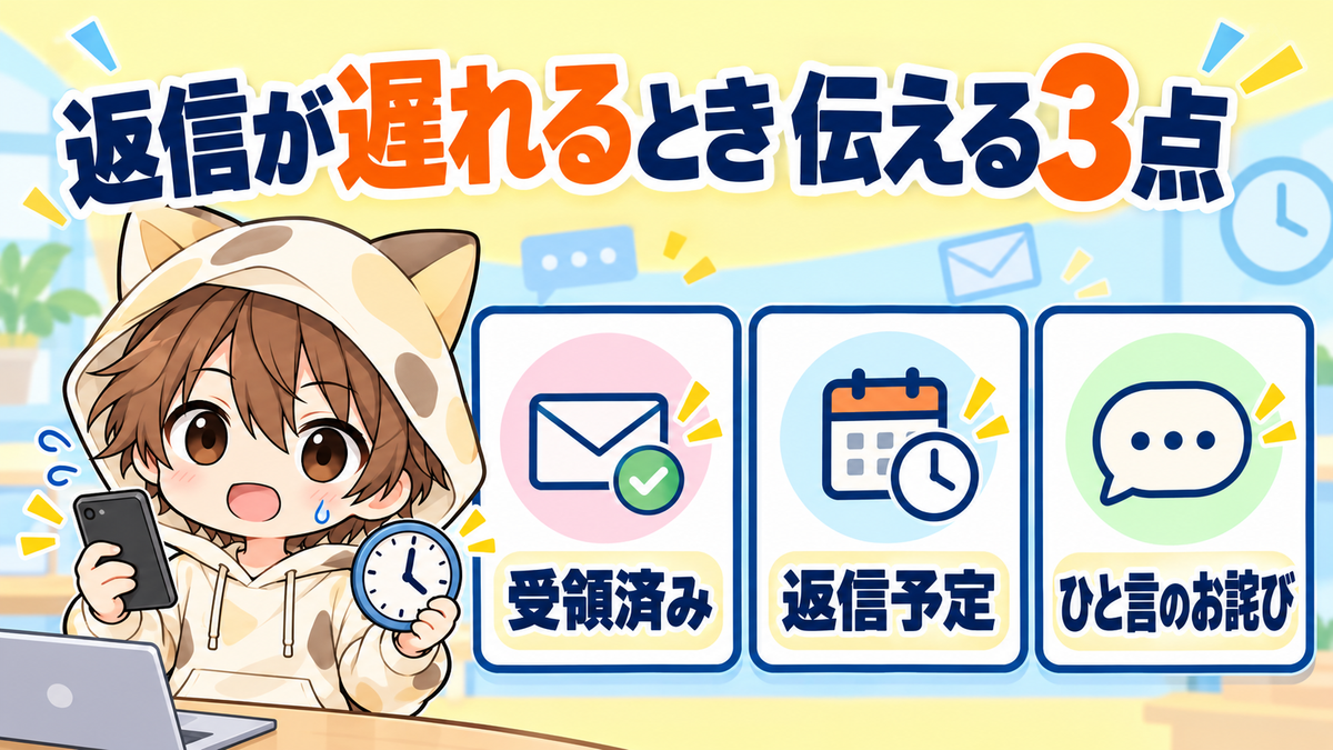 返信が遅れるときに伝える3つの内容