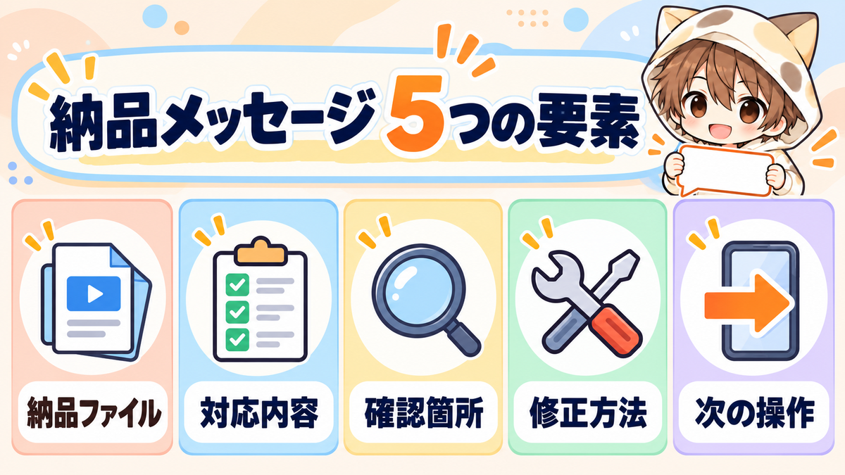 動画編集の納品メッセージに入れる5つの要素