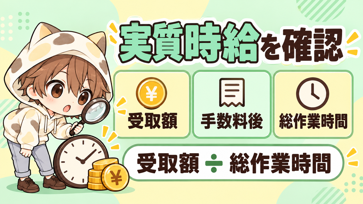 動画編集案件の実質時給を確認する方法