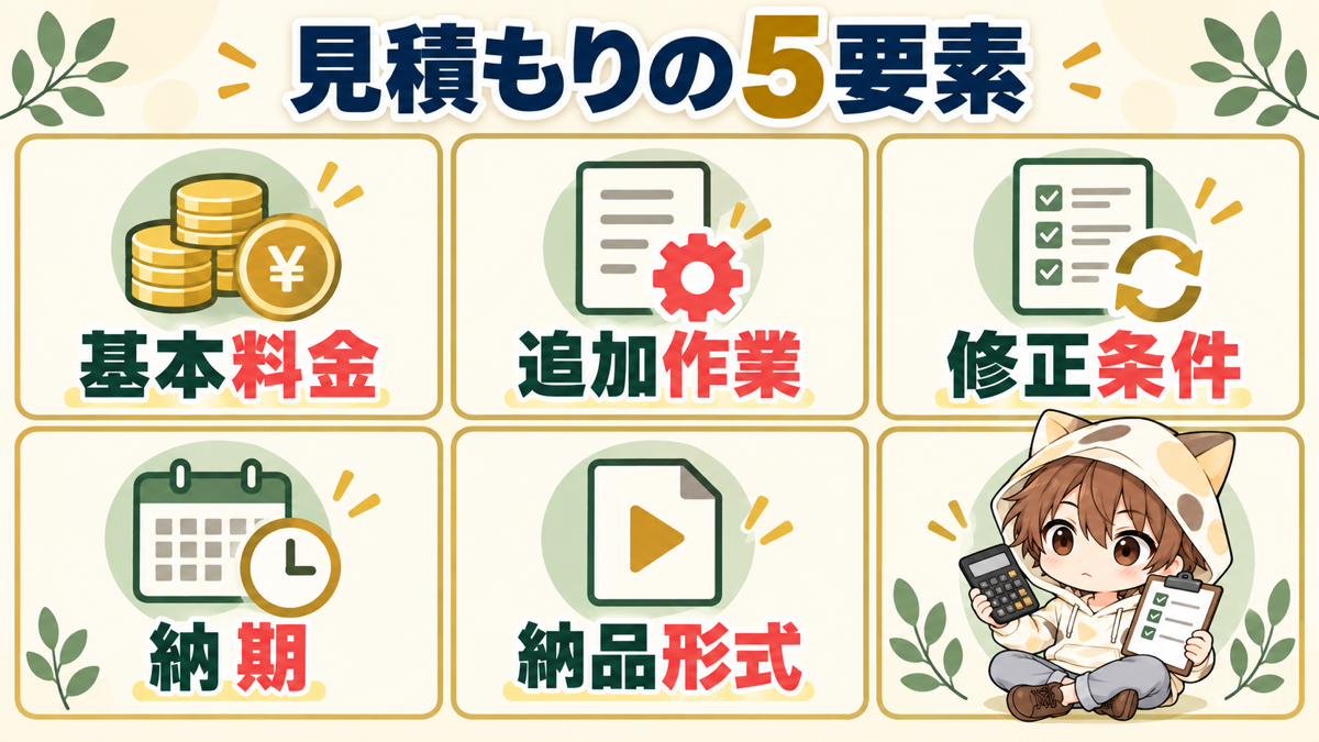 動画編集の見積もりに必要な5要素