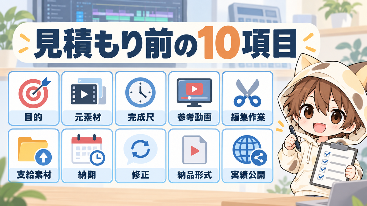動画編集の見積もり前に確認する10項目