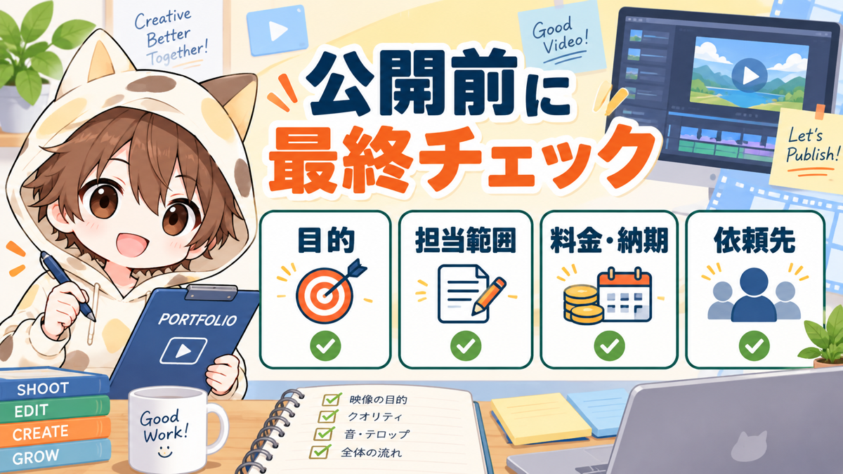 動画編集ポートフォリオを公開する前の最終チェック