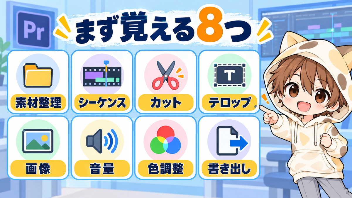 動画編集初心者が最初に覚える8つの基本操作
