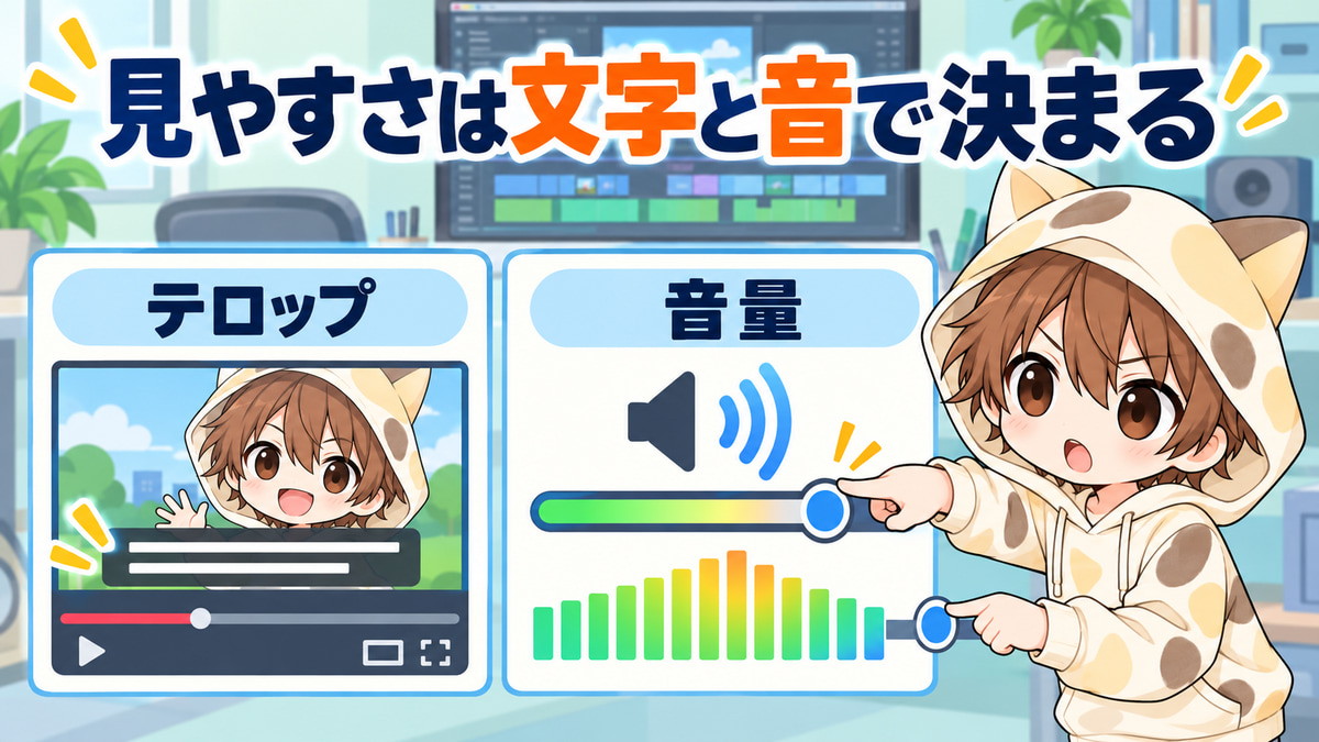 見やすい動画に必要なテロップと音量調整