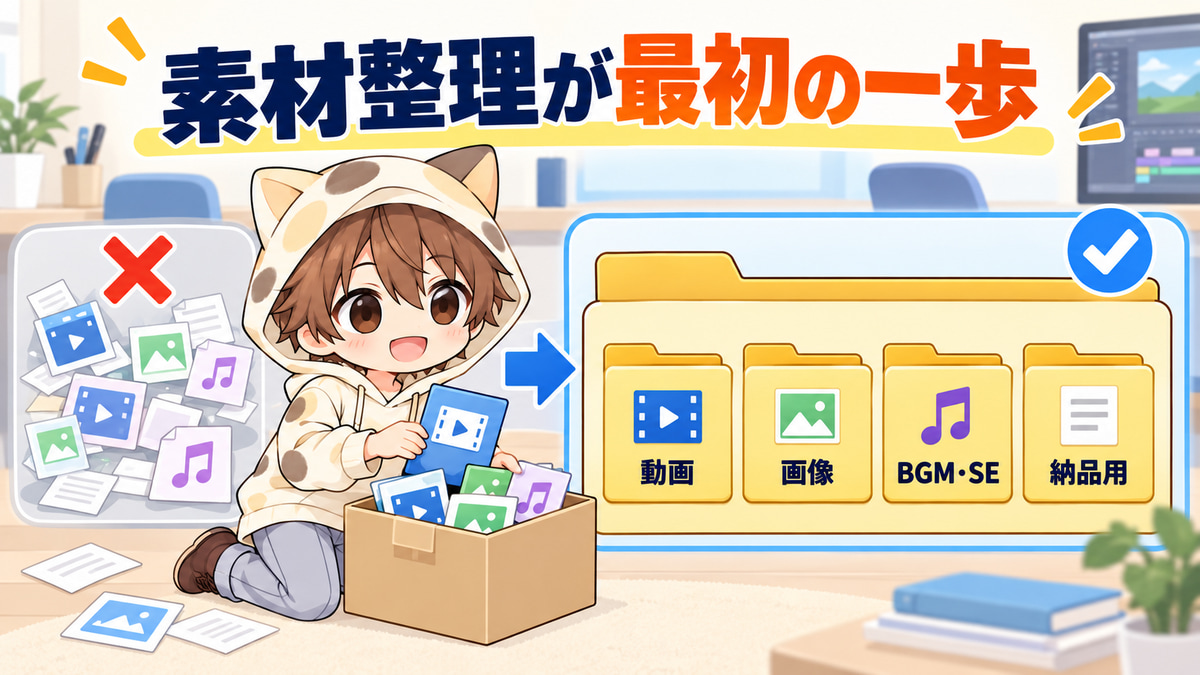 動画編集では素材整理が最初の一歩