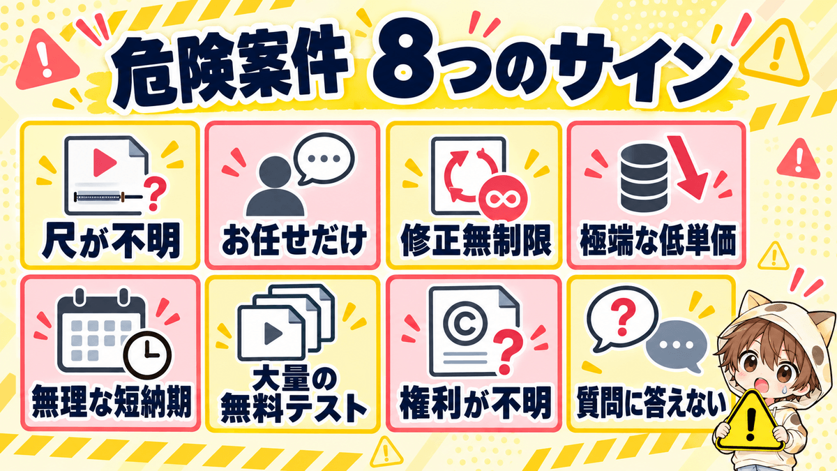 動画編集の危険案件に見られる8つのサイン