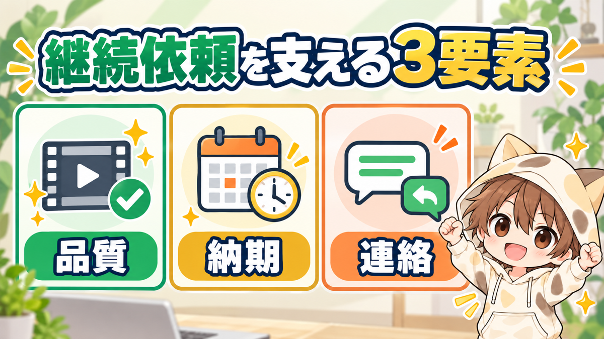 動画編集の継続依頼を支える品質・納期・連絡の3要素