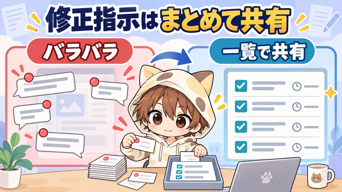 動画編集の修正指示をバラバラにせず一覧で共有する
