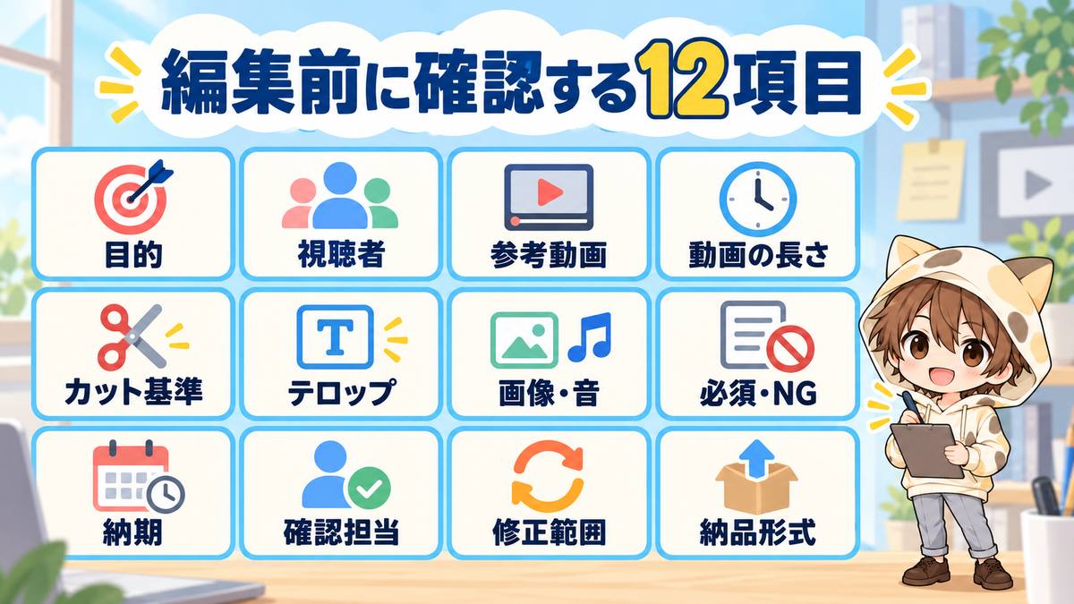 動画編集前に確認する12項目