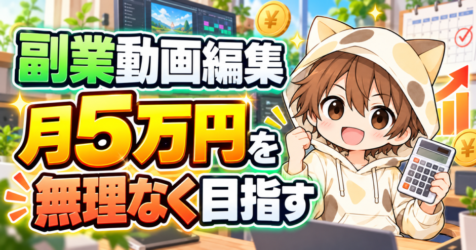 副業動画編集で月5万円を無理なく目指す