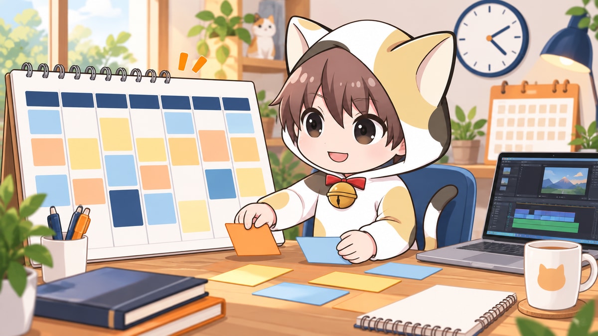 副業動画編集の1週間の予定を組むYuki
