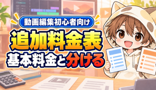 動画編集の追加料金表を基本料金と分ける方法