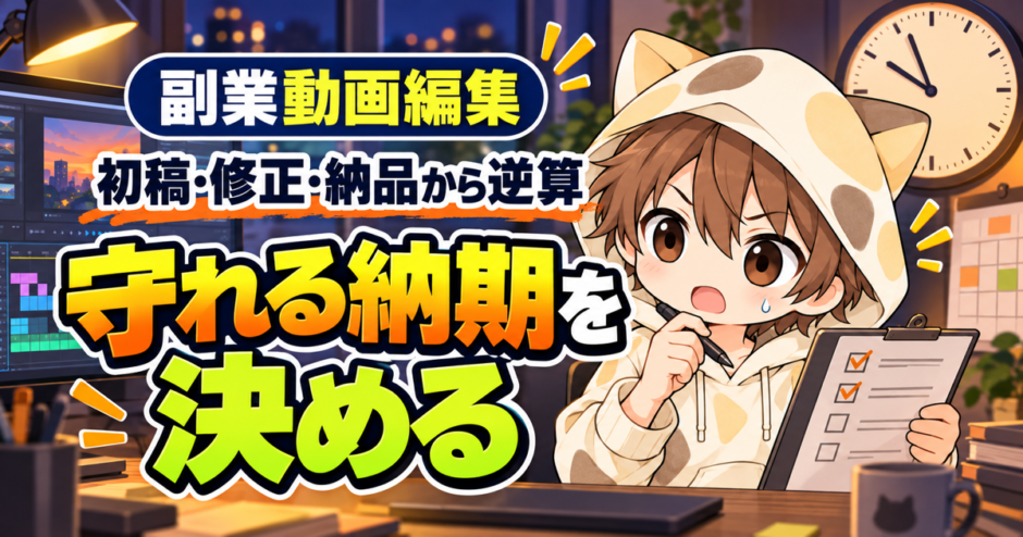 副業動画編集で初稿・修正・納品から逆算して守れる納期を決める