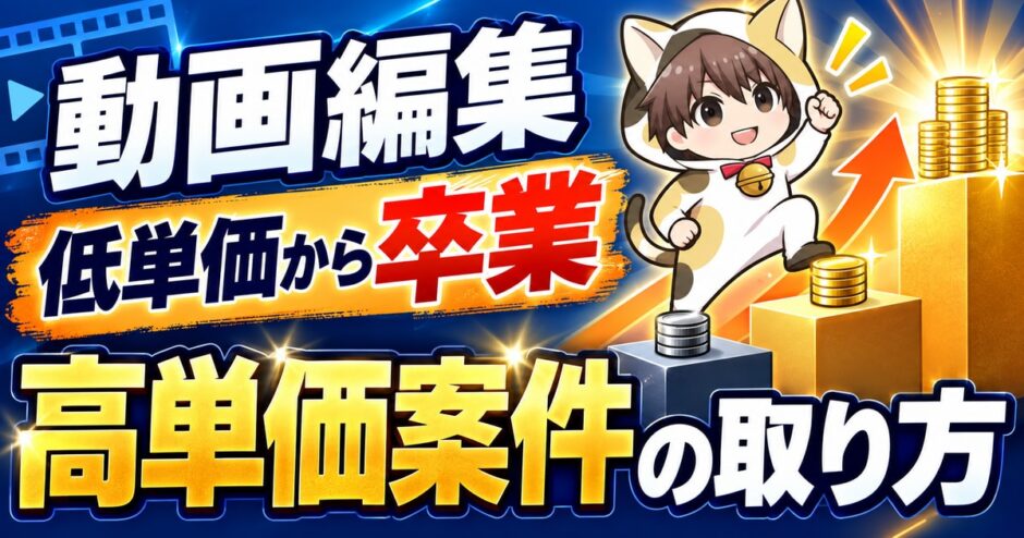 動画編集で低単価から卒業して高単価案件を取る方法