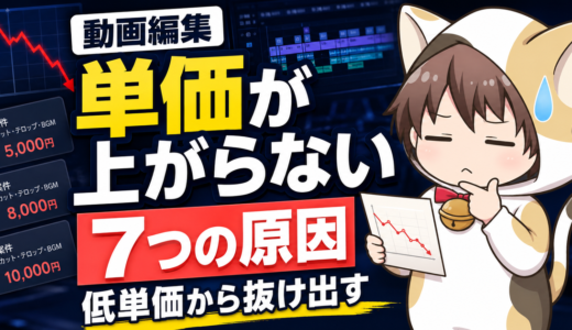 動画編集の単価が上がらない7つの原因を解説する記事のアイキャッチ
