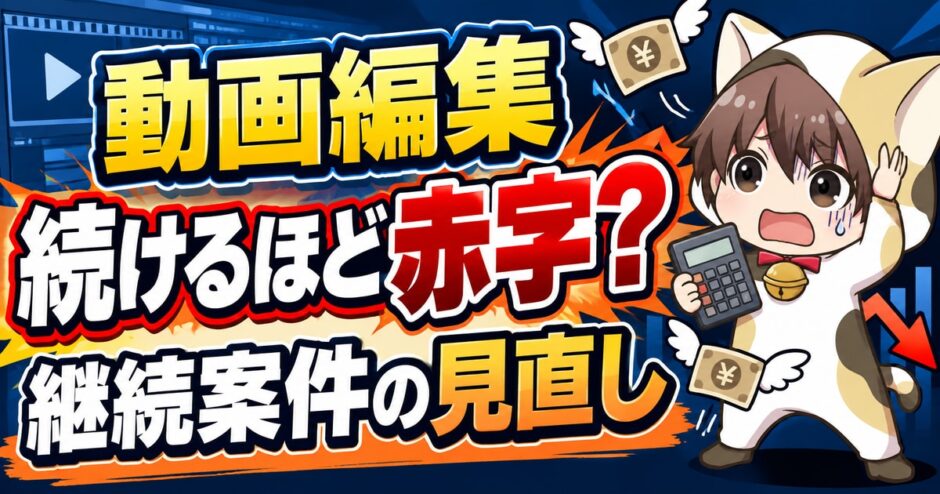 動画編集の継続案件が赤字になる原因と見直し
