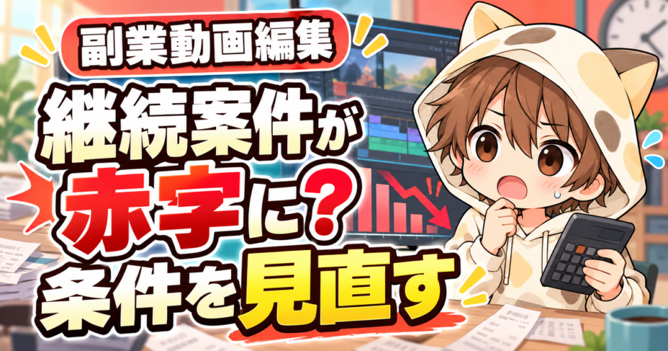 動画編集の継続案件が赤字になったときに条件を見直す