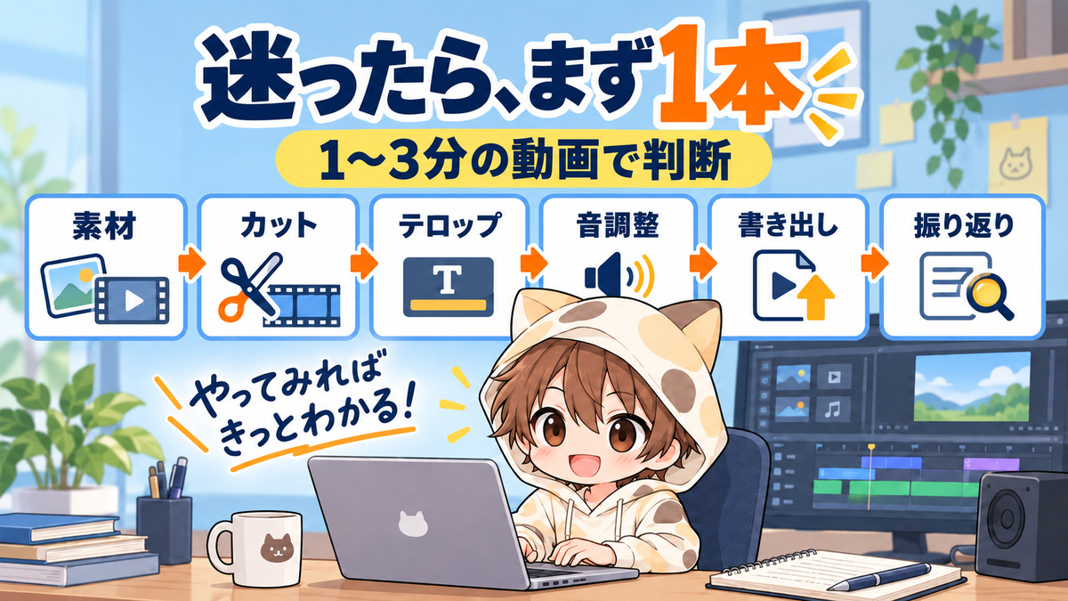 短い動画を一本作って動画編集副業との相性を判断する6つの工程