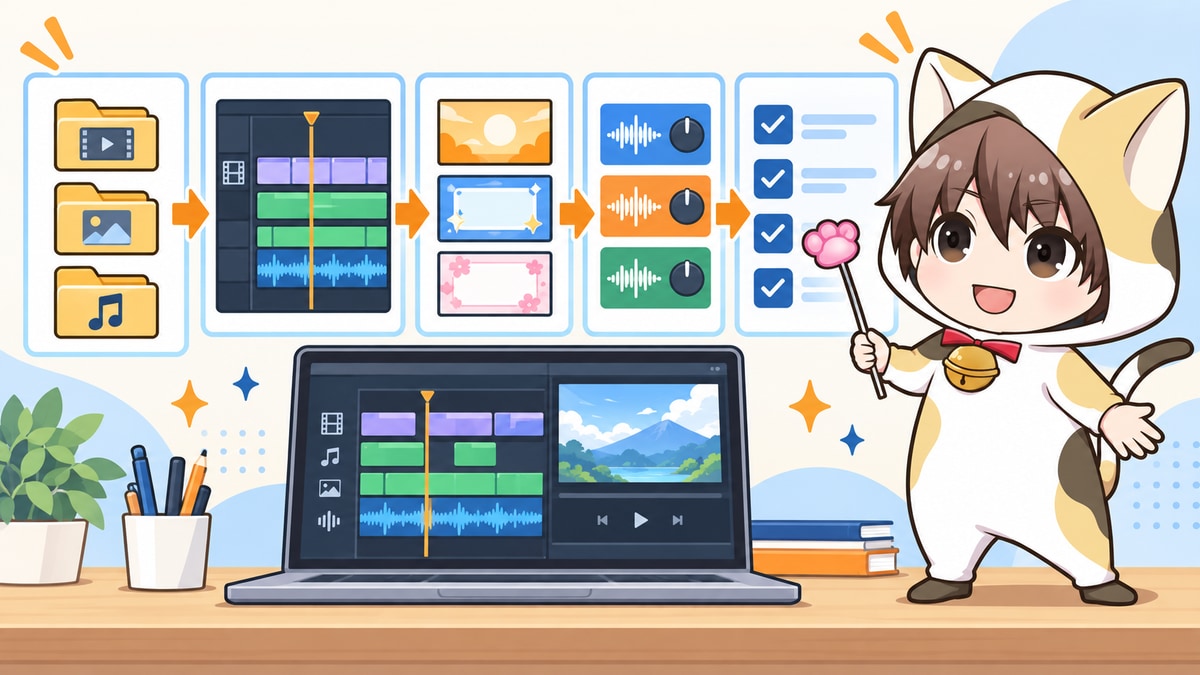 動画編集のテンプレートを整理して説明するYuki