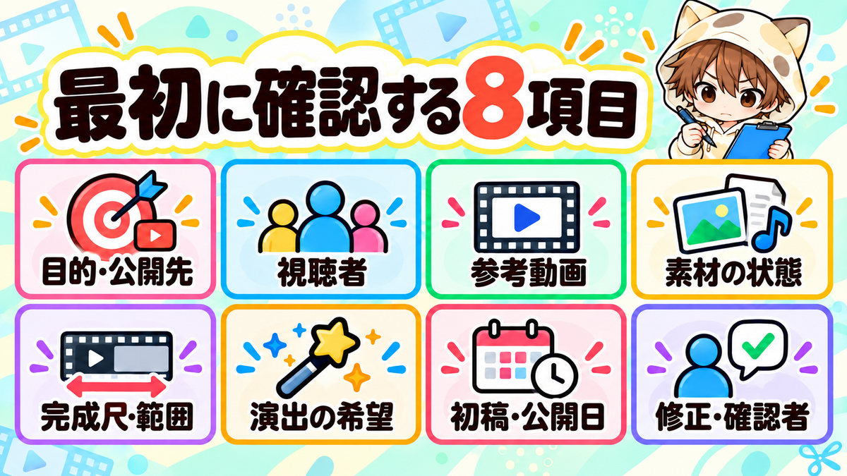 動画編集のヒアリングで最初に確認する8項目