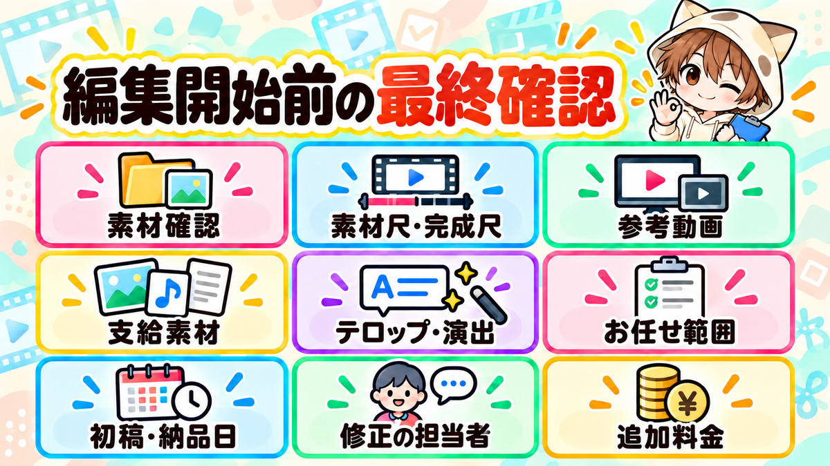 動画編集を開始する前の最終確認9項目