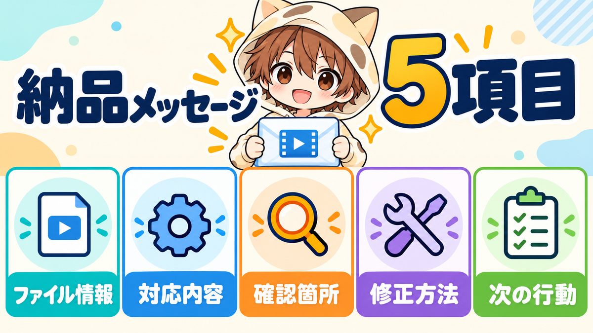 動画編集の納品メッセージに入れる5項目