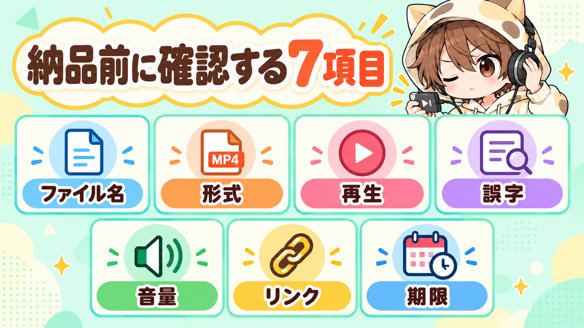 動画編集の納品前に確認する7項目