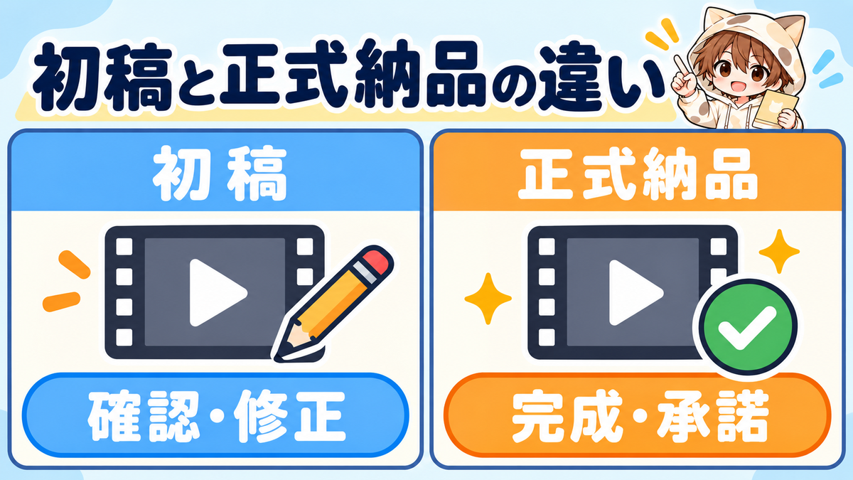 動画編集の初稿とココナラの正式な納品の違い