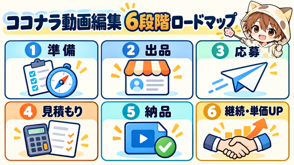 ココナラ動画編集の6段階ロードマップ