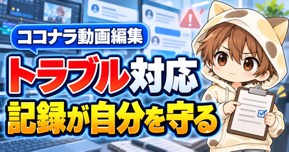 ココナラ動画編集のトラブル対応で記録が自分を守る理由
