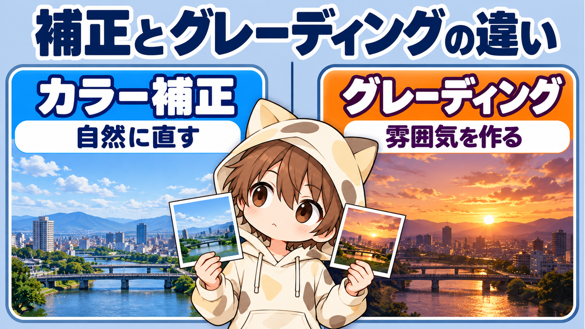 カラー補正とカラーグレーディングの違い