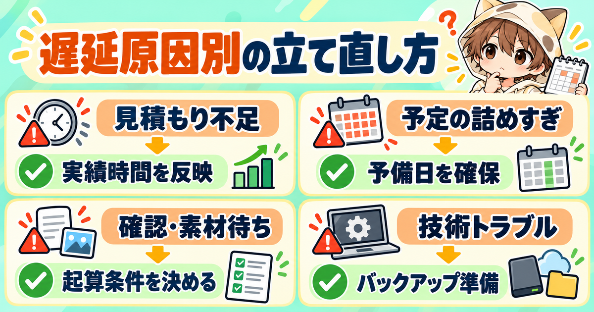 動画編集の納期遅延を原因別に立て直す方法