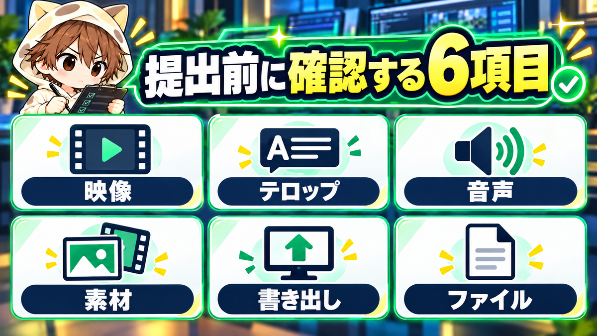 動画編集の提出前に確認する6項目