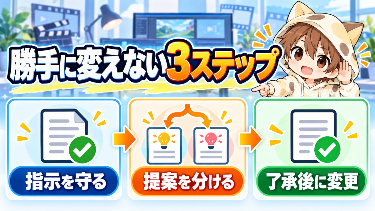 動画編集で勝手に変更しない3ステップ