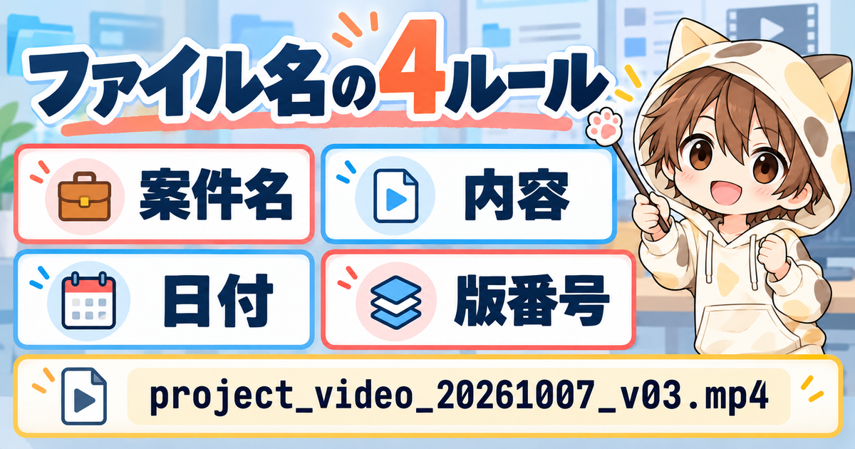 動画編集で迷わないファイル名の4ルール