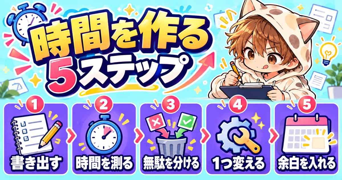 副業動画編集で時間を作る5ステップ