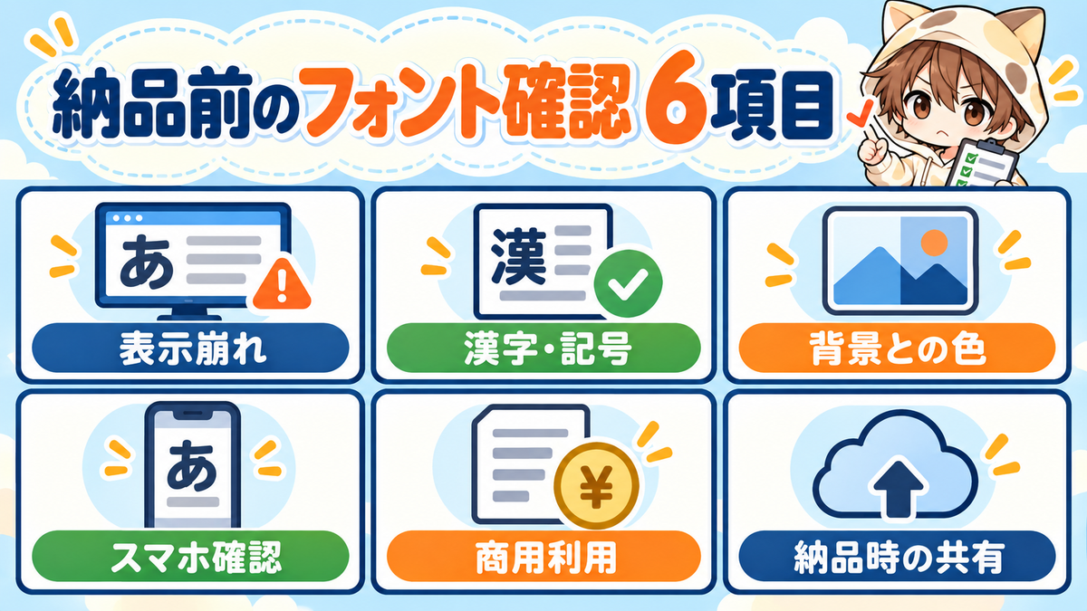 動画編集で使用したフォントの納品前チェック6項目