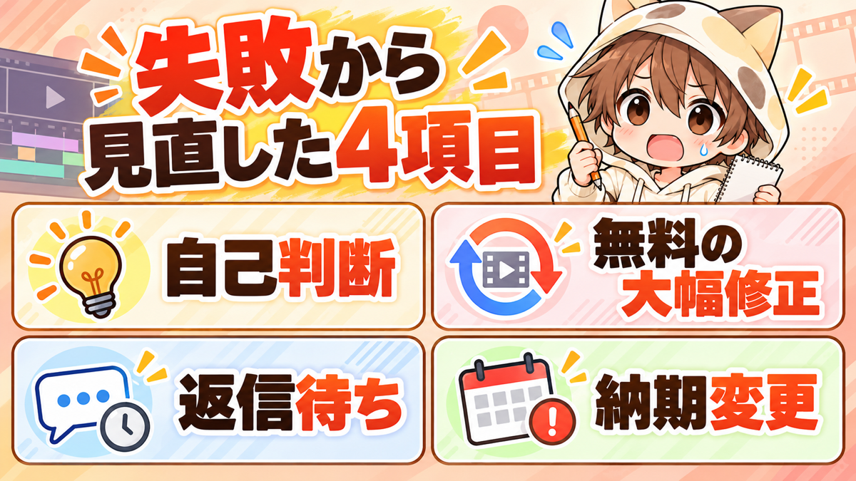 動画編集の失敗から見直した4項目