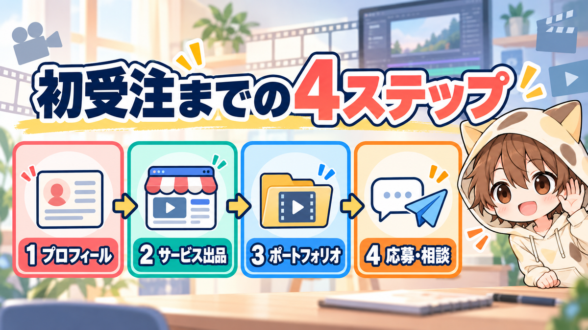 ココナラ動画編集で初受注するまでの4ステップ
