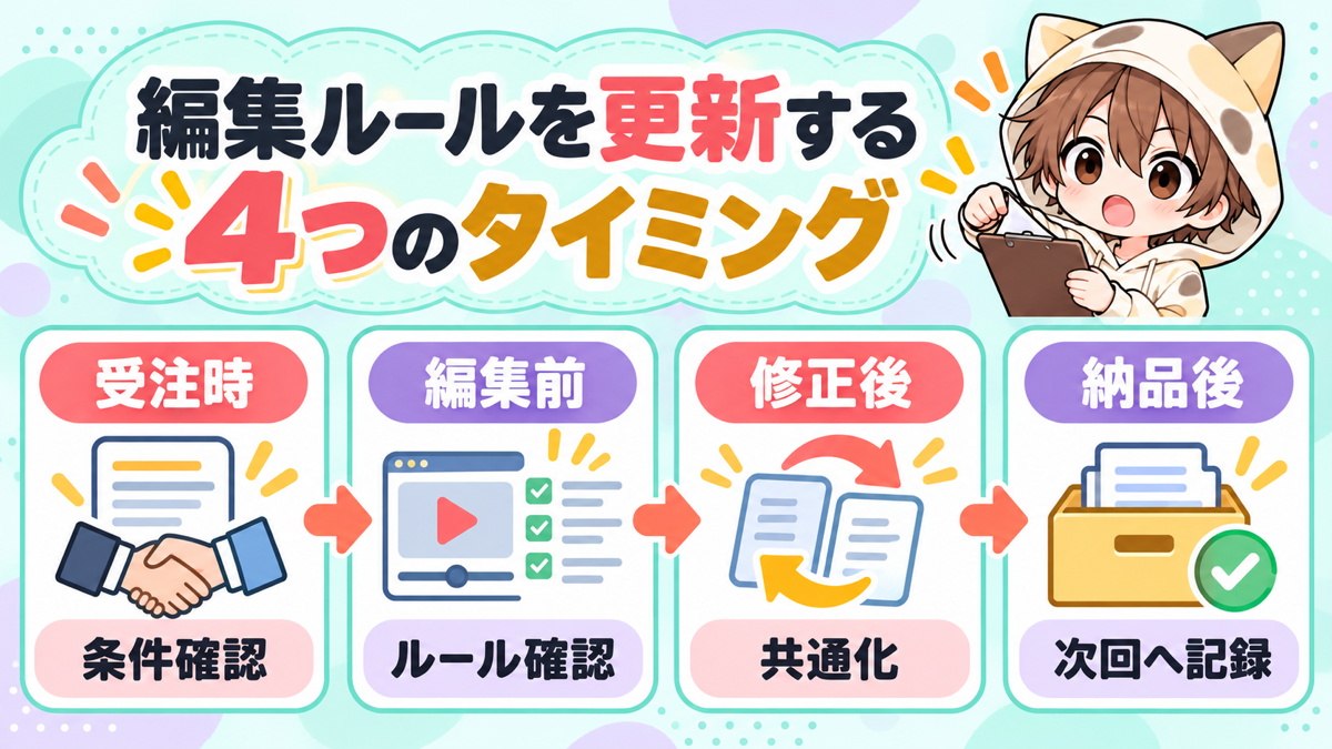 動画編集の編集ルール表を更新する4つのタイミング