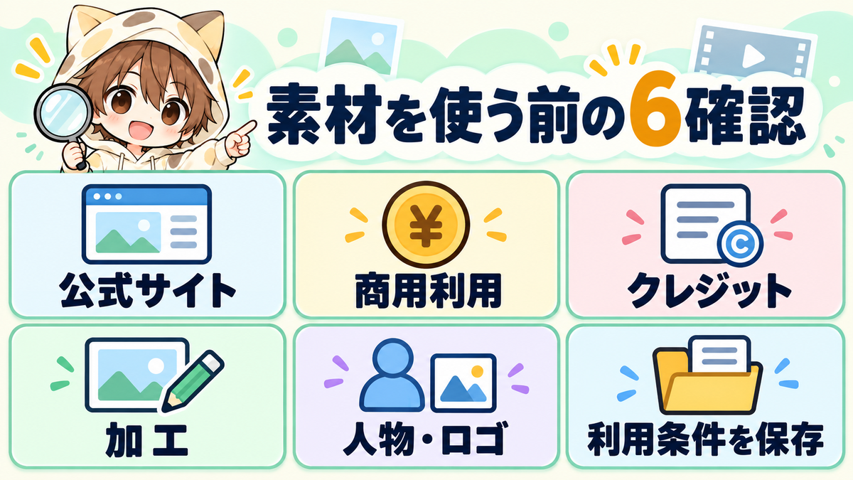 フリー素材を使う前に確認する6項目