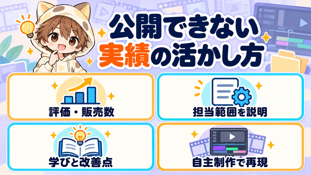 公開できない動画編集実績を評価や担当範囲、自主制作に活かす方法
