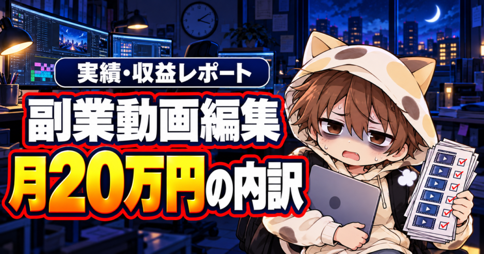副業動画編集で月20万円を達成した内訳
