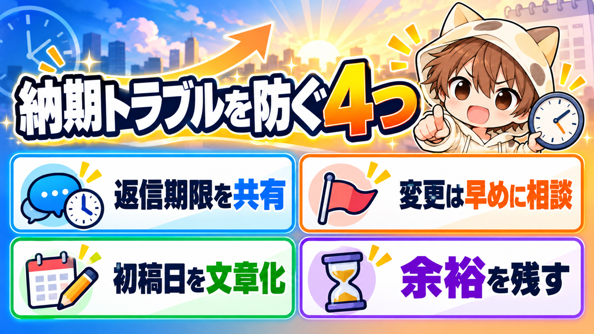 動画編集の納期トラブルを防ぐ4つ