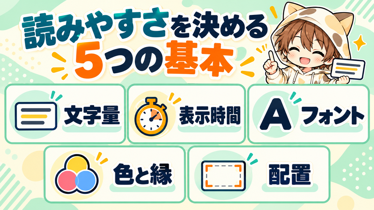 読みやすいテロップを作る5つの基本