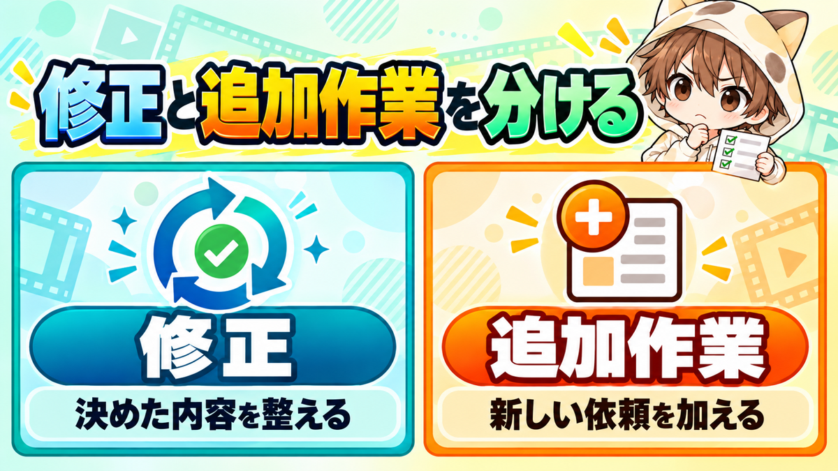 動画編集の修正と追加作業を分ける