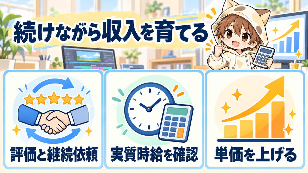 継続依頼と実質時給を確認して単価を上げる